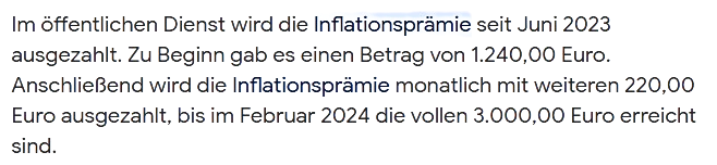 Inflationsprämie des öffentlichen-Diensts