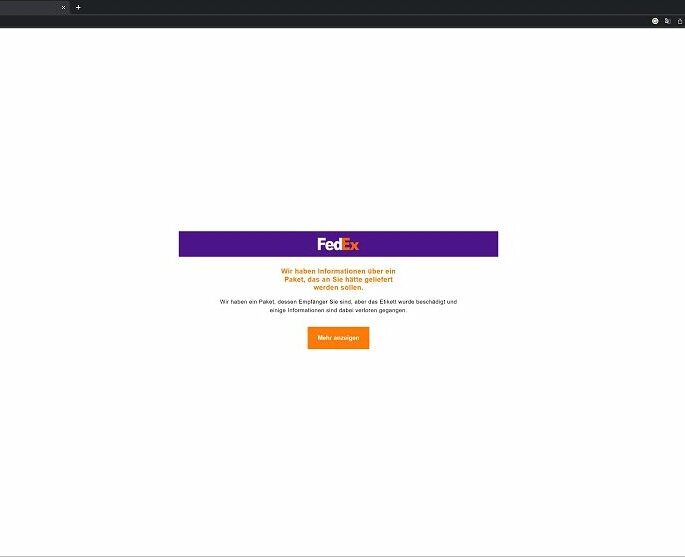 FedEx Phishing als Paketlieferung getarnt
