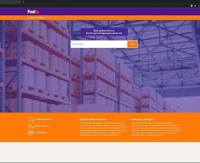 FedEx Phishing Sendungsverfolgung